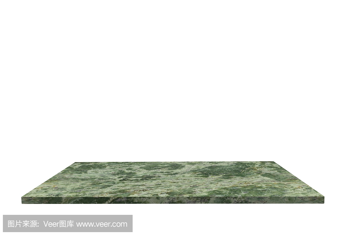空的顶部石桌或柜台孤立在白色背景。产品展示