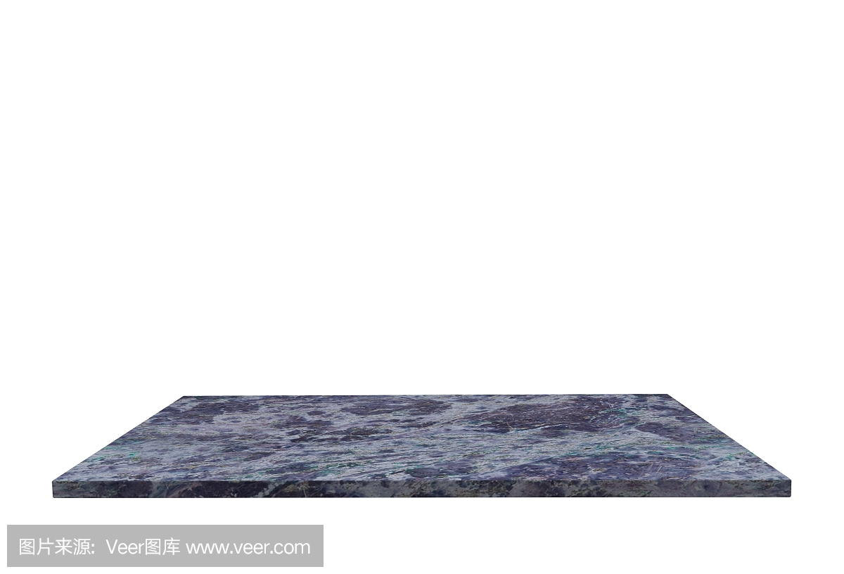 空顶部的石材大理石桌子或柜台孤立在白色的背景。产品展示